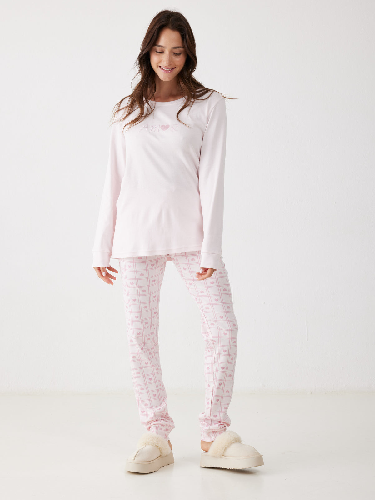 פיג'מה ארוכה לבבות לנשים | בוניטה דה מאס