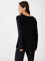 פיג'מה מכופתרת ארוכה בעיצוב עדין | טהבד