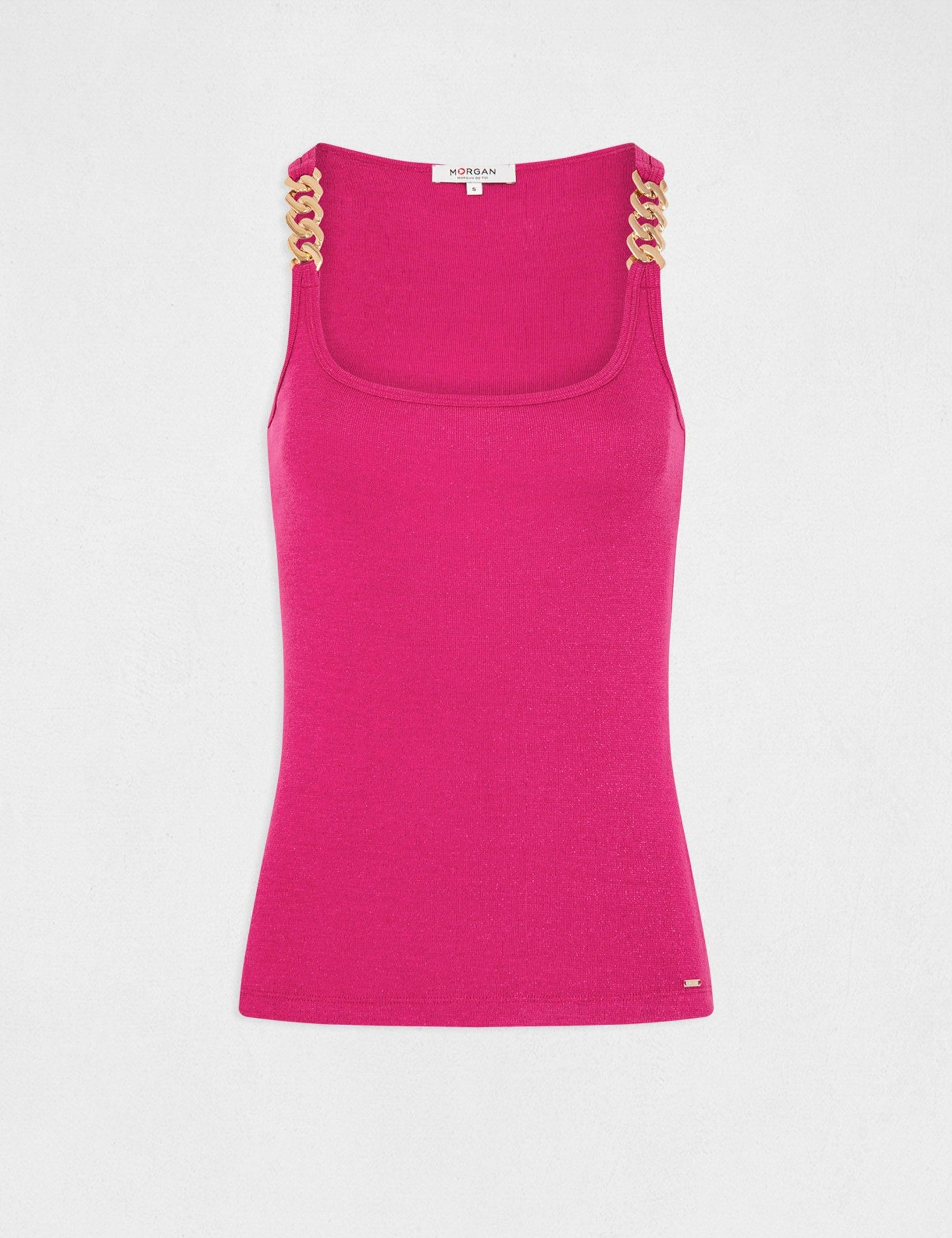 גופייה עם רצועות אבזם בצבע ורוד - MASHBIR//365