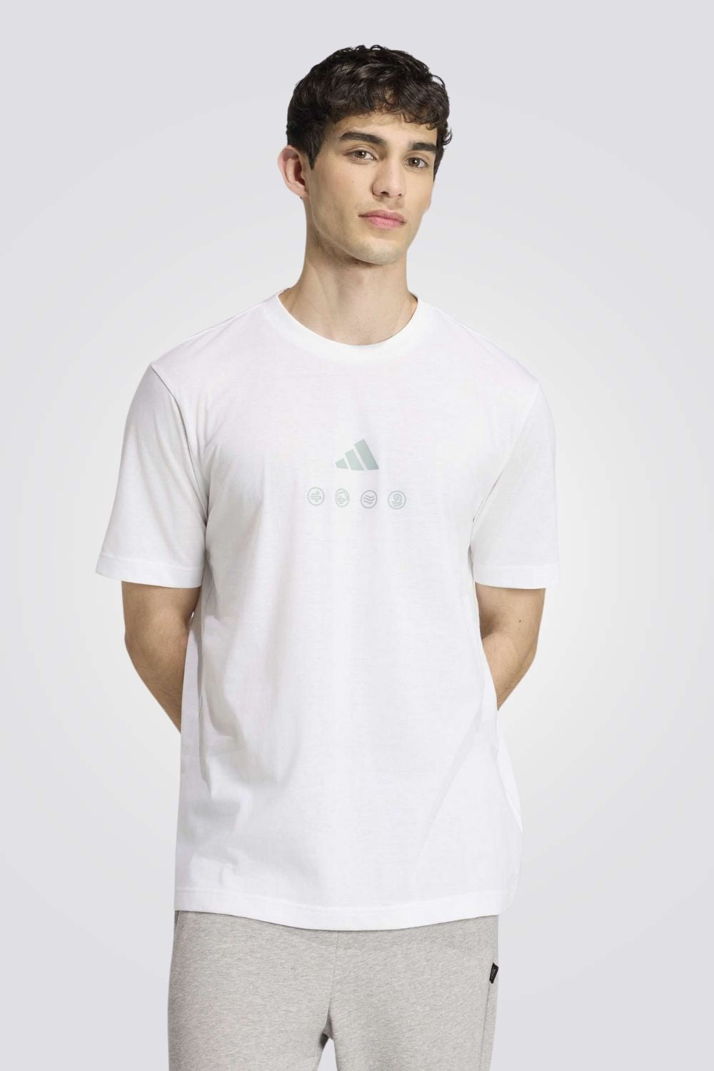 טישירט קצרה עם הדפס לגברים | אדידס