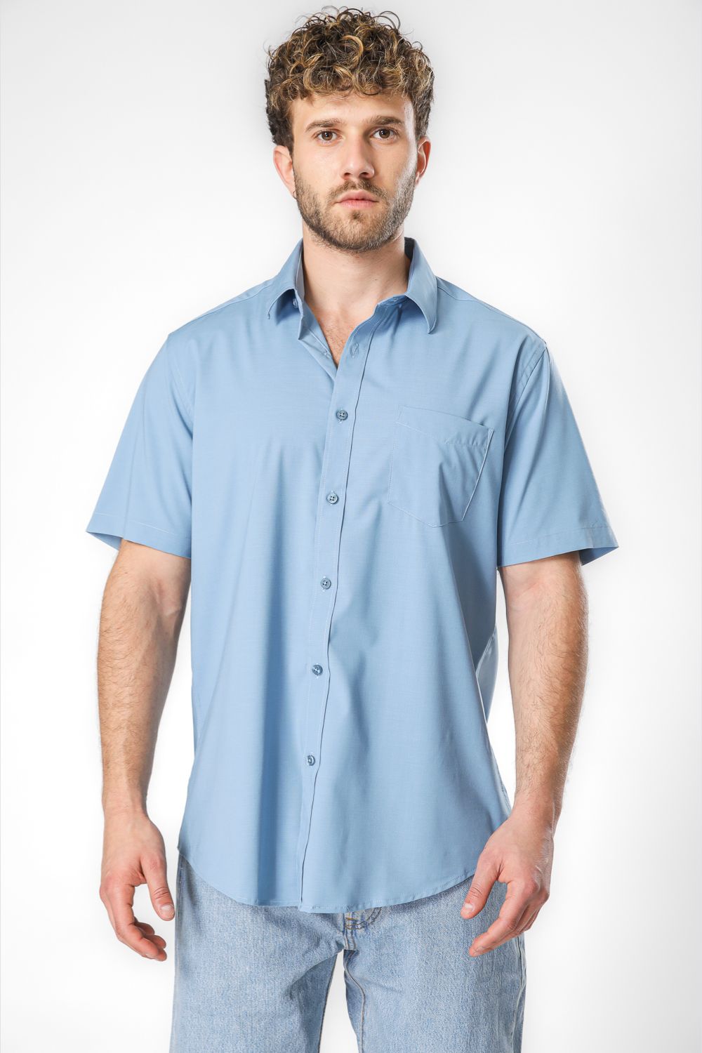 חולצה מכופתרת שרוולים קצרים