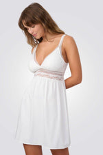 כותונת בשילוב תחרה עם קאפ נשלף IVORY לנשים