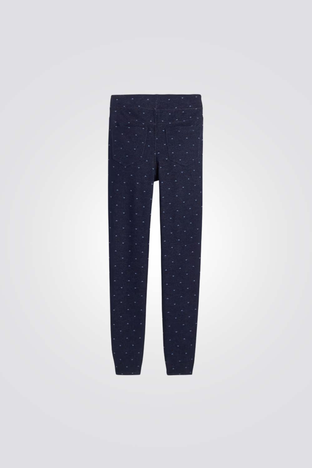 טייץ דמוי ג'ינס לילדות עם הדפס לבבות