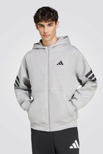 סווטשירט לגברים עם קפוצ'ון בצבע אפור 