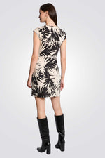 שמלה קצרה הדפס עלים 