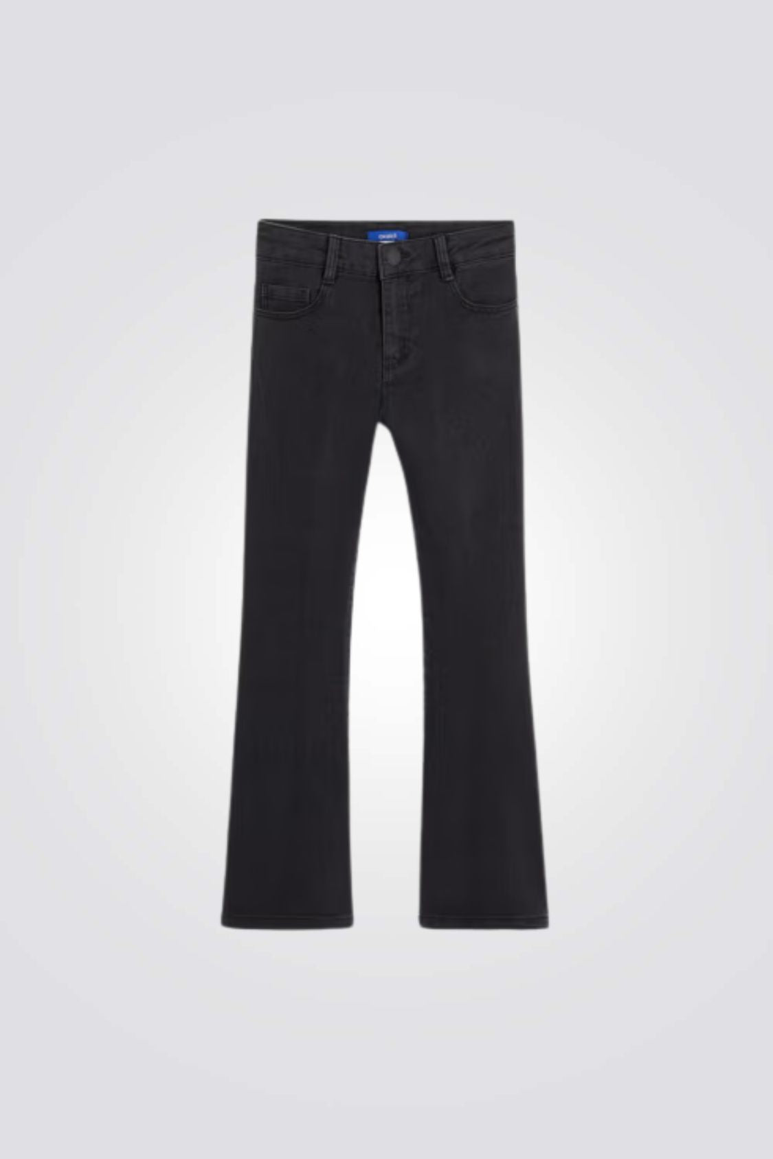 מכנסי ג'ינס לילדות בצבע שחור בגזרה מתרחבת | אוקיידי 