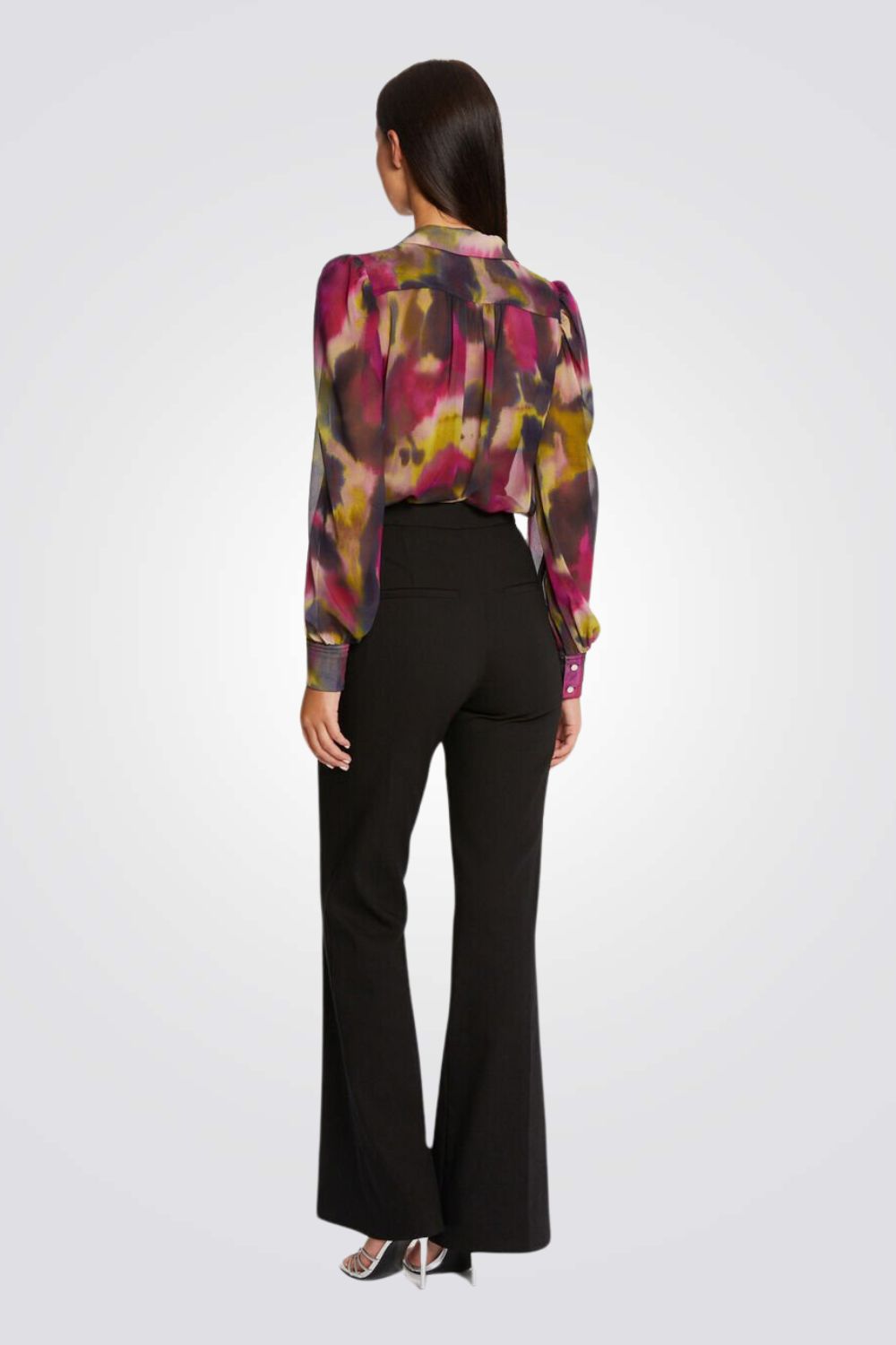 מכנסיים מחויטים פדלפון בצבע שחור