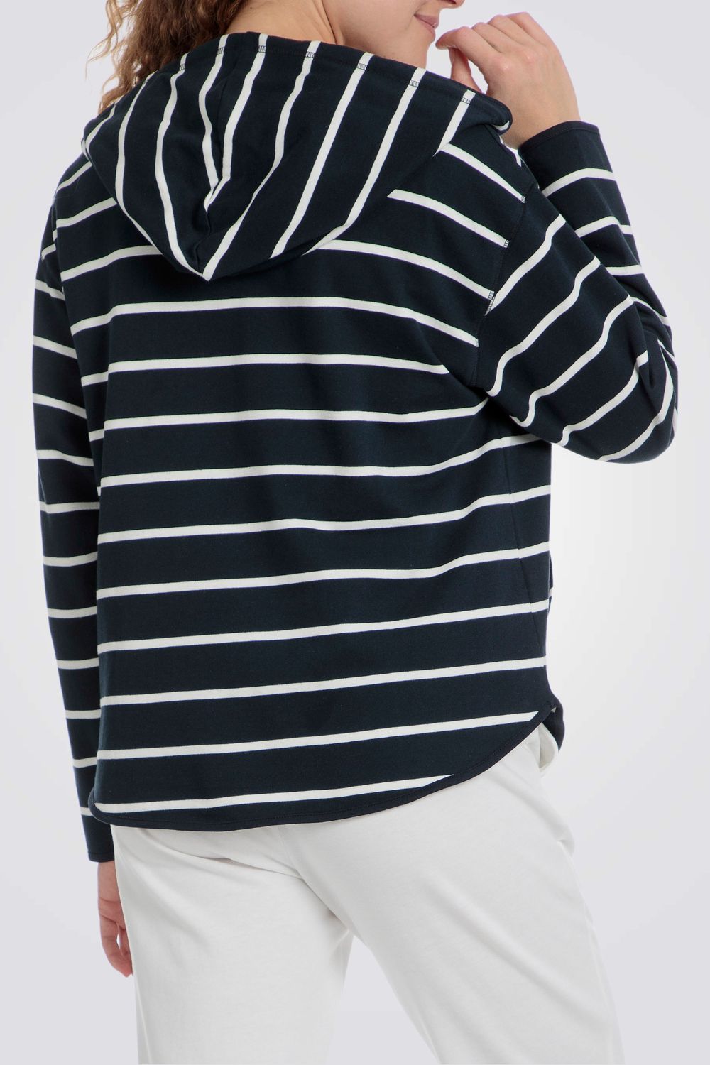 ג'קט ספורט הדפס פסים עם קפוצ'ון