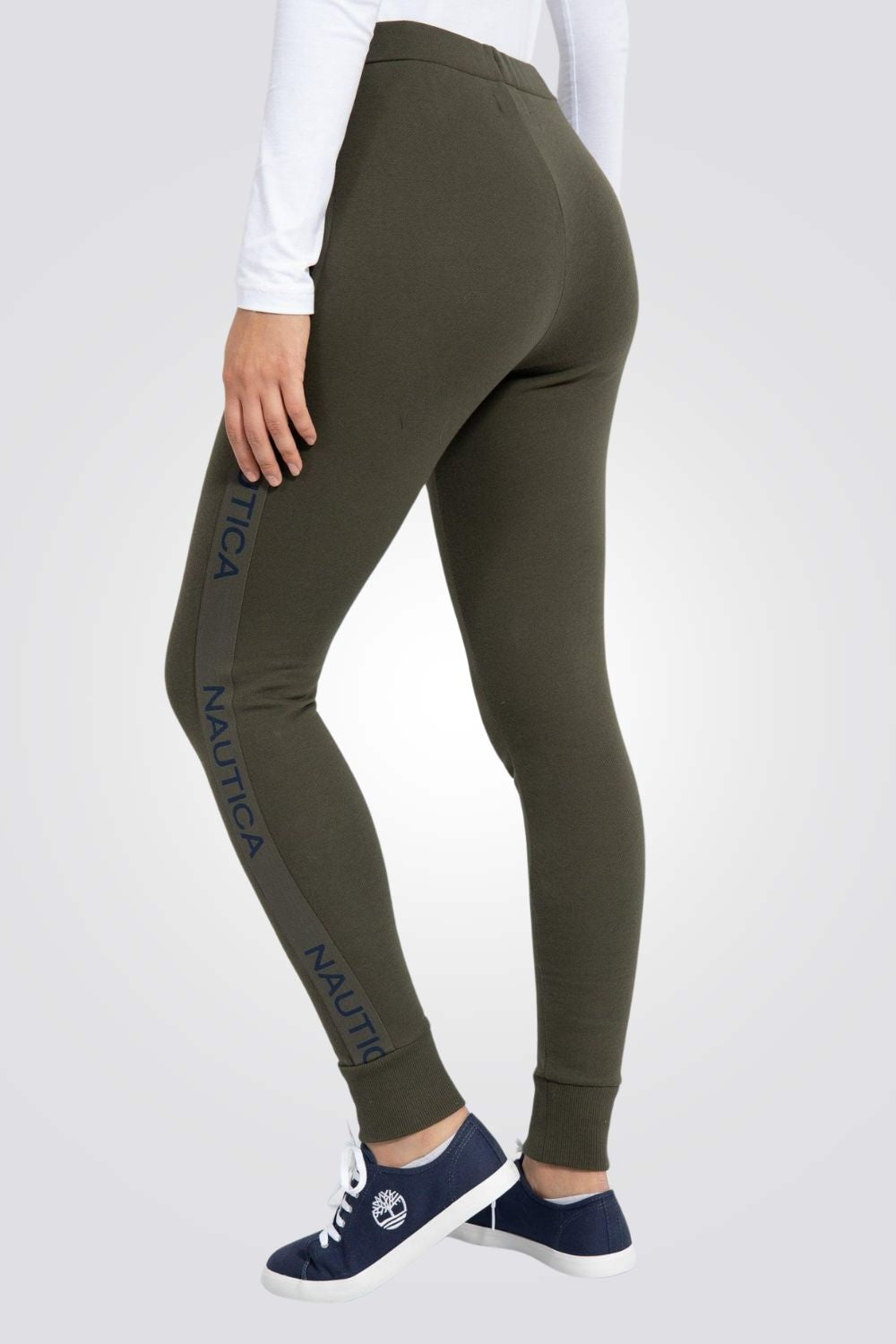 מכנסי טרנינג STRIP ירוק זית