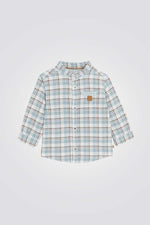 חולצת משבצות לתינוקות בצבע כחול | אובייבי 