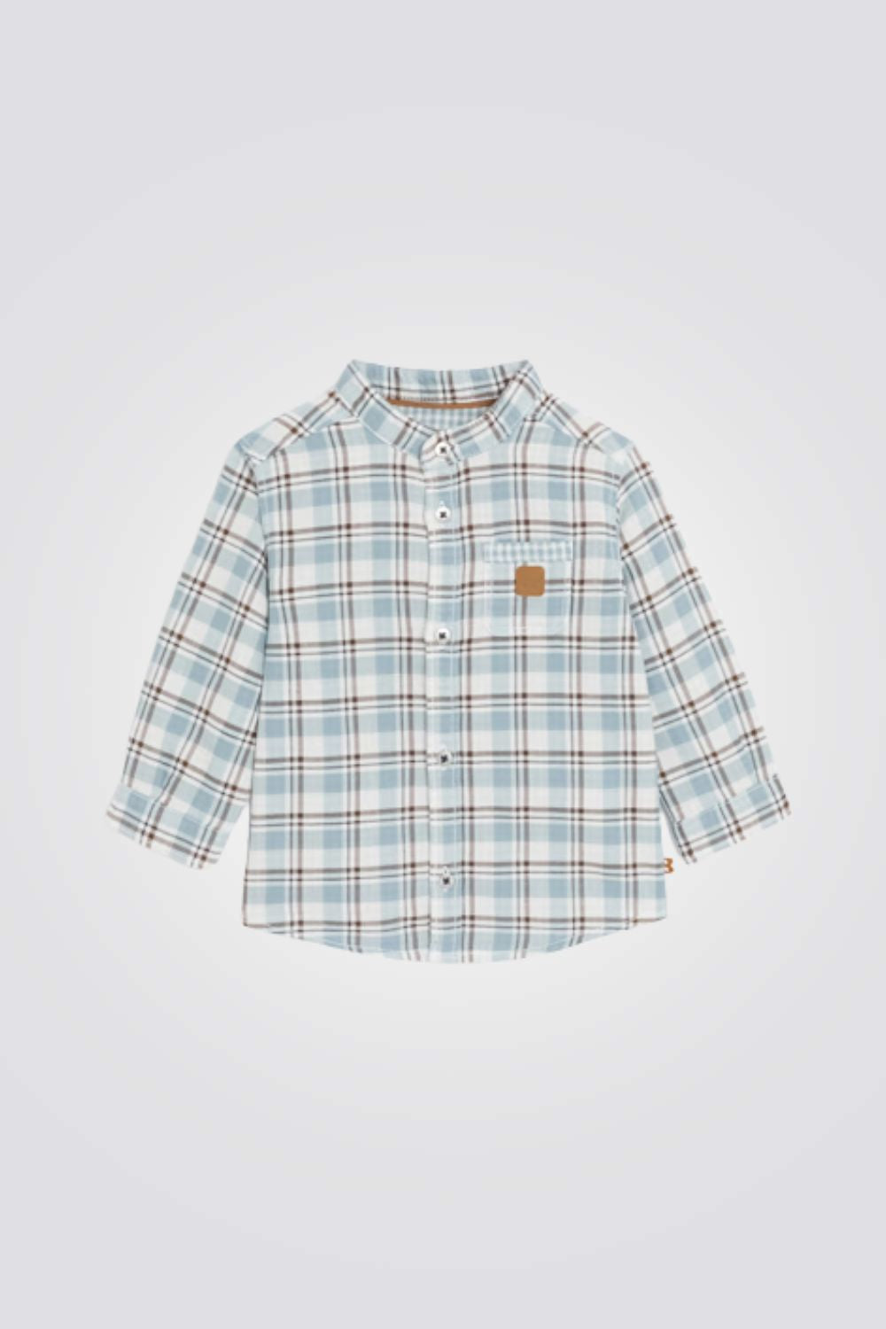 חולצת משבצות לתינוקות בצבע כחול | אובייבי 