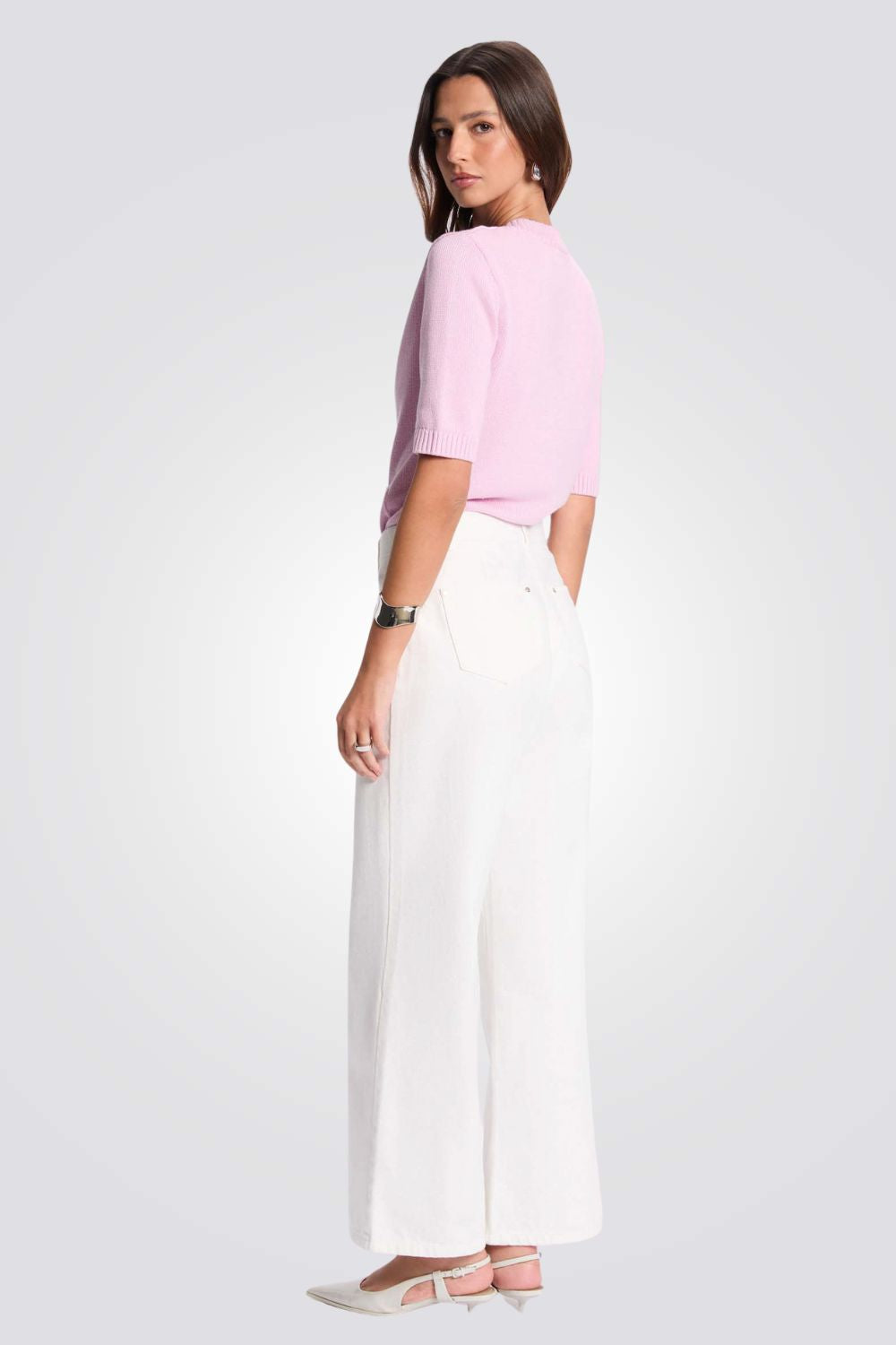 קרדיגן קצר לנשים בצבע ורוד | מורגן