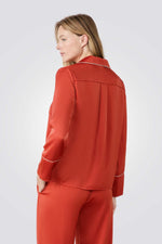 חולצת פיג’מה סאטן ארוכת שרוולים ERIKE לנשים | איתם