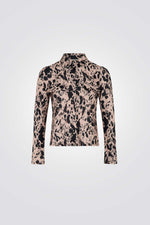 טישירט מכופתרת הדפס אבסטרקטי