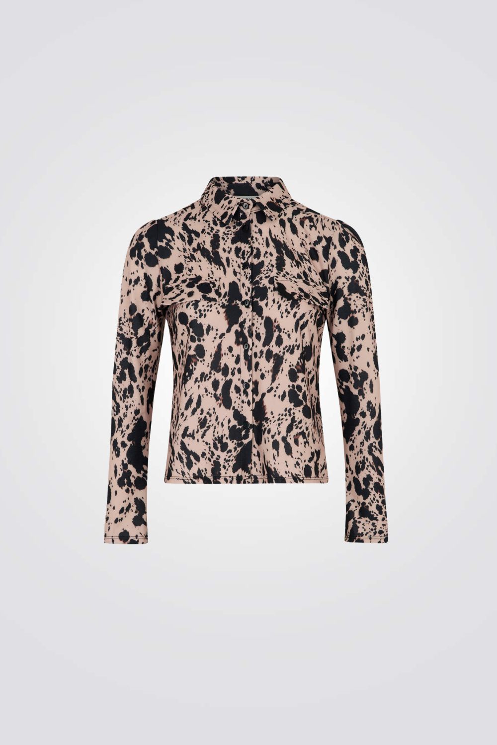 טישירט מכופתרת הדפס אבסטרקטי