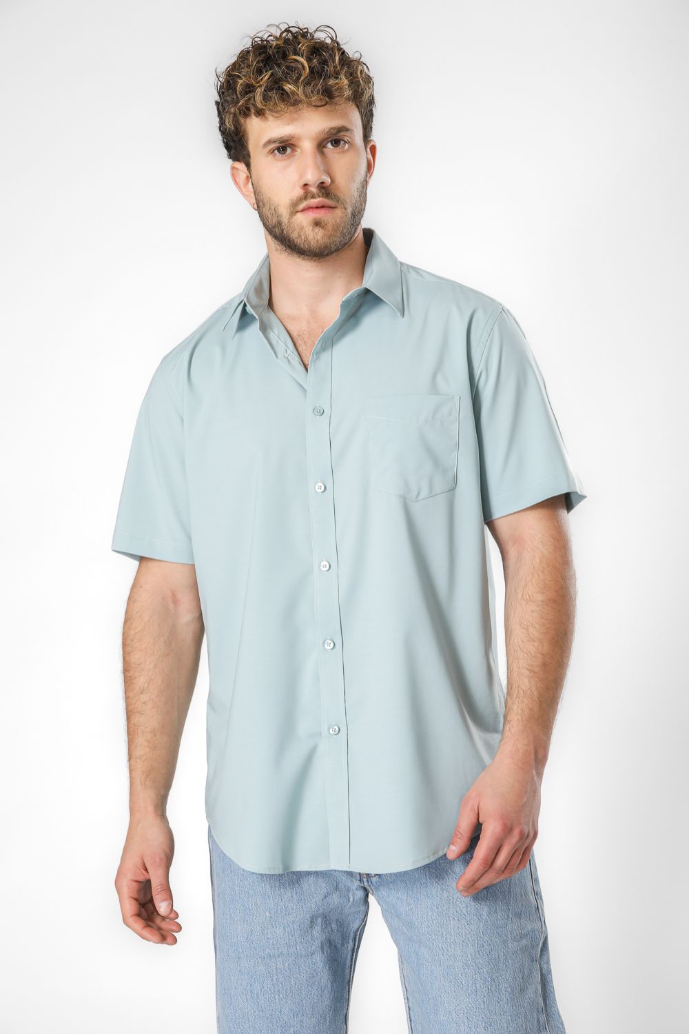 חולצה מכופתרת שרוולים קצרים