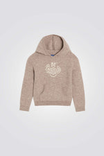 סוודר לילדות עם קפוצ'ון והדפס | אוקיידי 