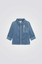 חולצת קורדרוי לתינוקות בצבע כחול | אובייבי