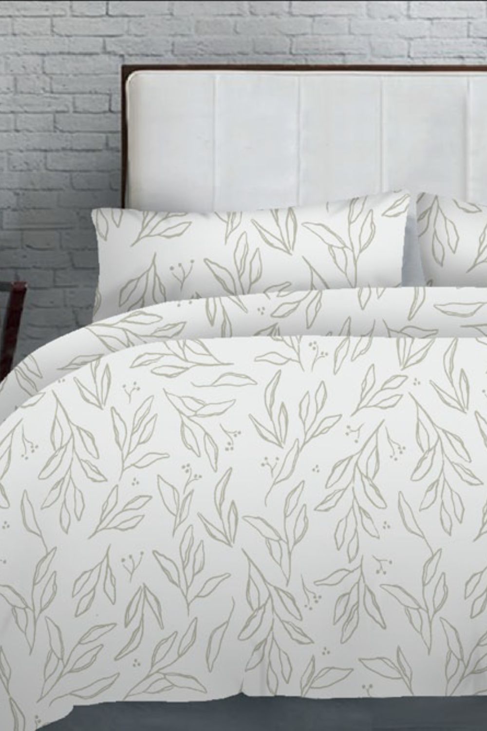סט מצעים במבוק כותנה מיטה זוגית רחבה 180/200 ס"מ דגם BIEGE LEAVES