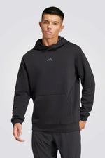 סווטשירט אימון עם קפוצ'ון לגברים בצבע שחור 
