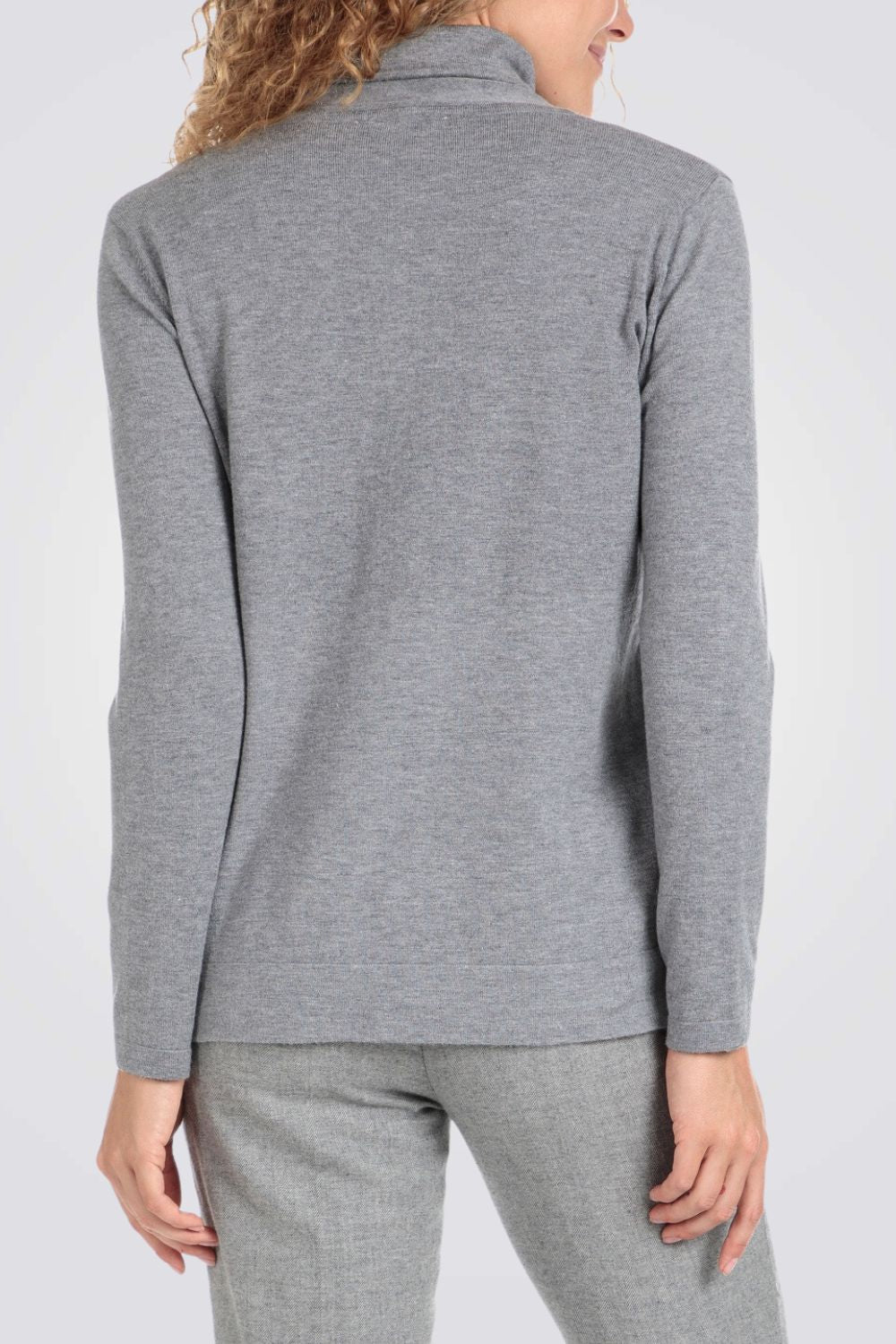 סריג צווארון גולף בצבע אפור מלאנז'