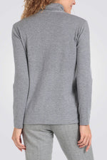 סריג צווארון גולף בצבע אפור מלאנז'