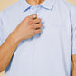 חולצה פולו פיקה בייסיק בצבע תכלת - 5