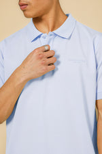 חולצה פולו פיקה בייסיק בצבע תכלת