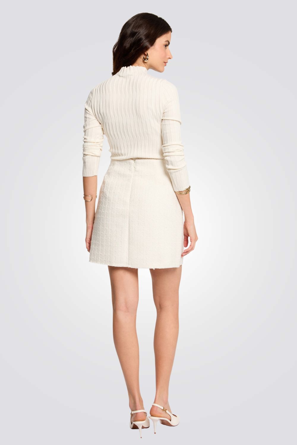 חולצת סריג עם צווארון גבוה לנשים| מורגן