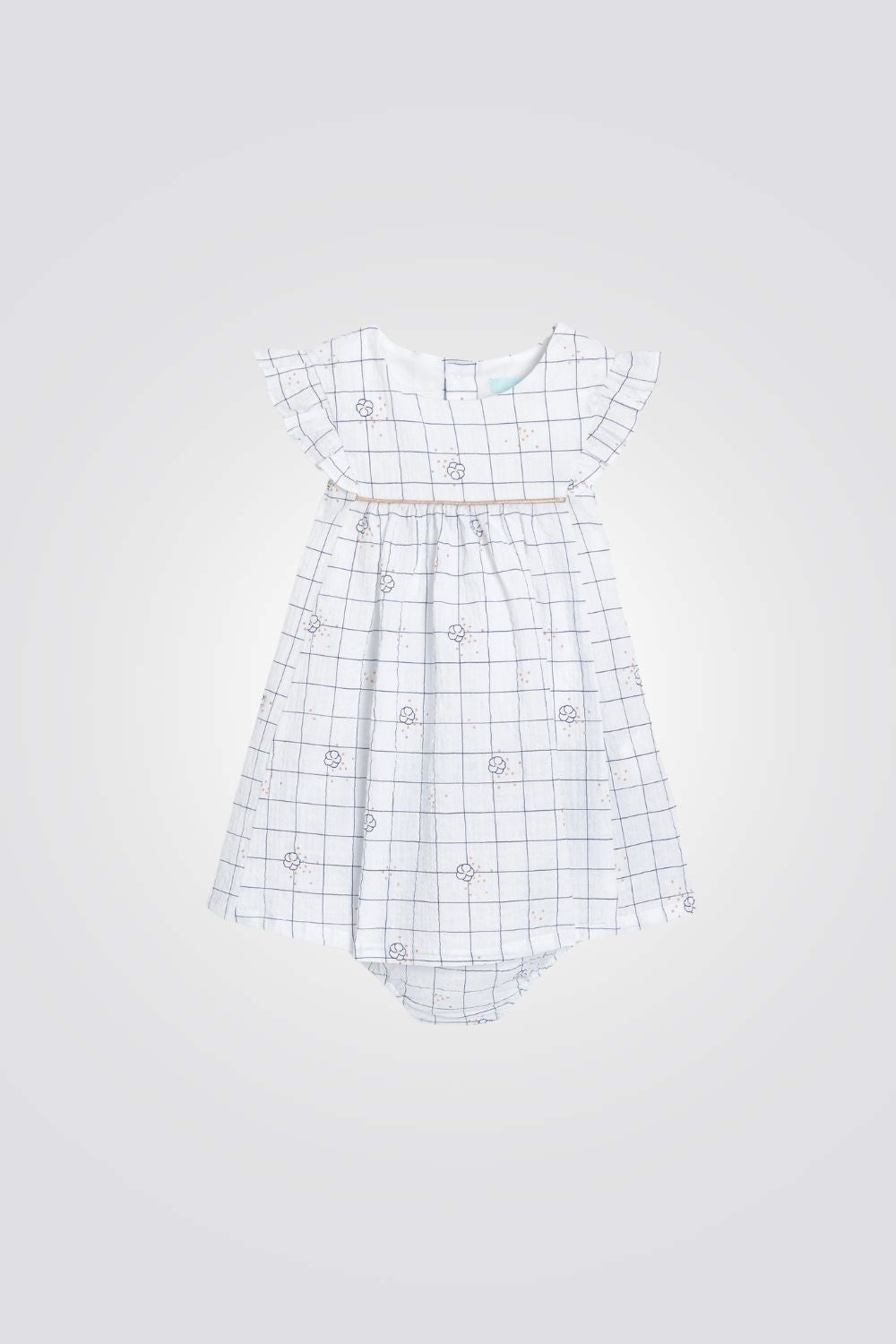 שמלה חגיגית לתינוקות בצבע לבן עם הדפס 