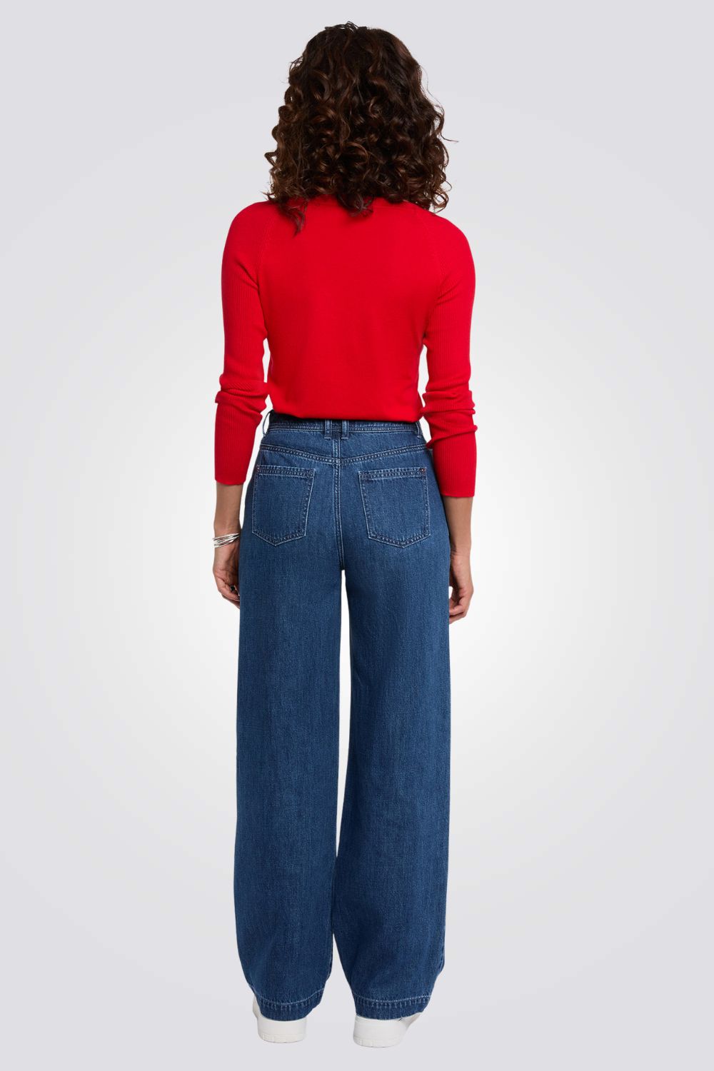 חולצת סריג עם לנשים עם צווארון V | מורגן