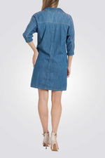 שמלת ג'ינס לנשים עם שרוולים ארוכים 