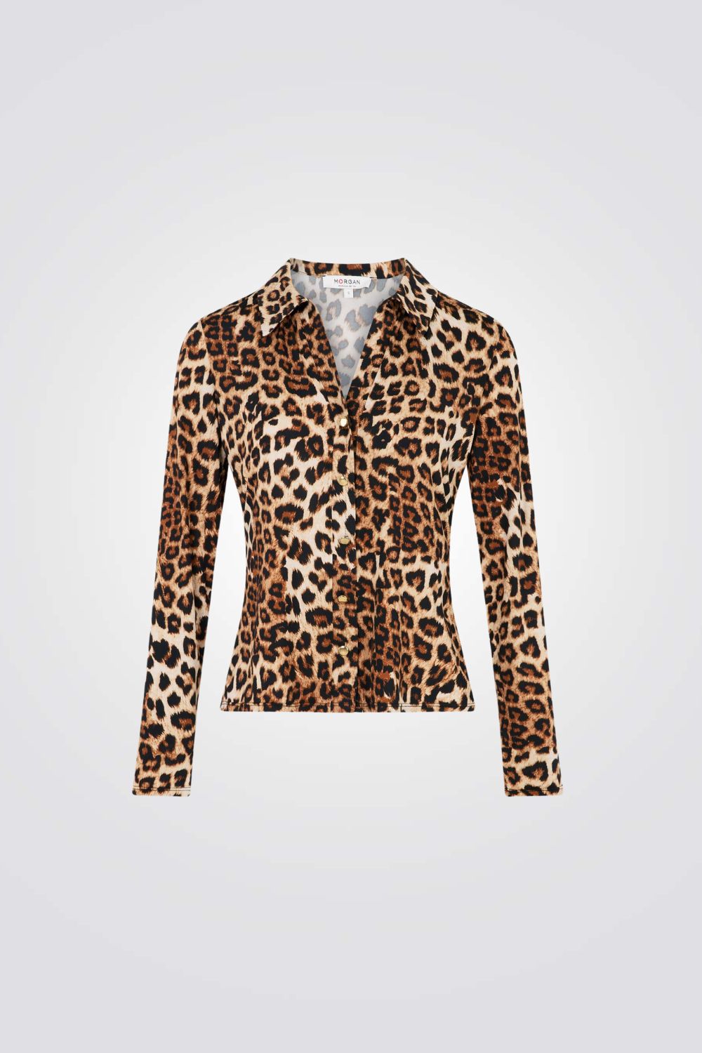 טישירט מכופתרת הדפס מנומר 