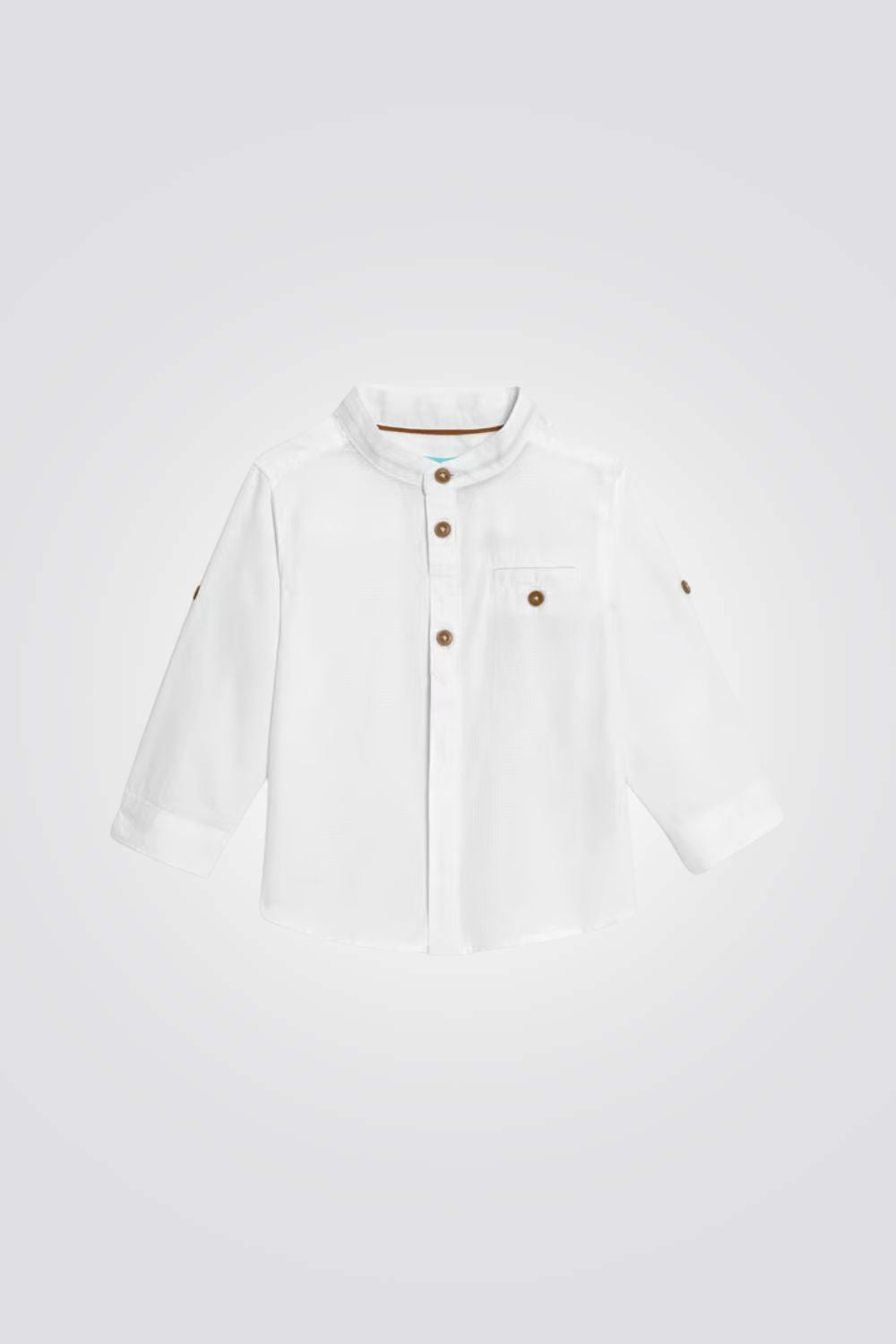 חולצה מכופתרת לתינוקות בצבע לבן 