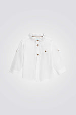 חולצה מכופתרת לתינוקות בצבע לבן 