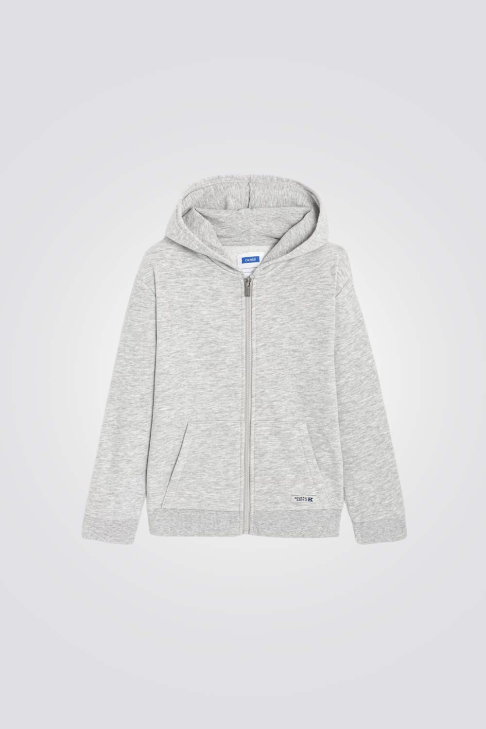 סווטשירט לילדים בצבע אפור עם קפוצ'ון