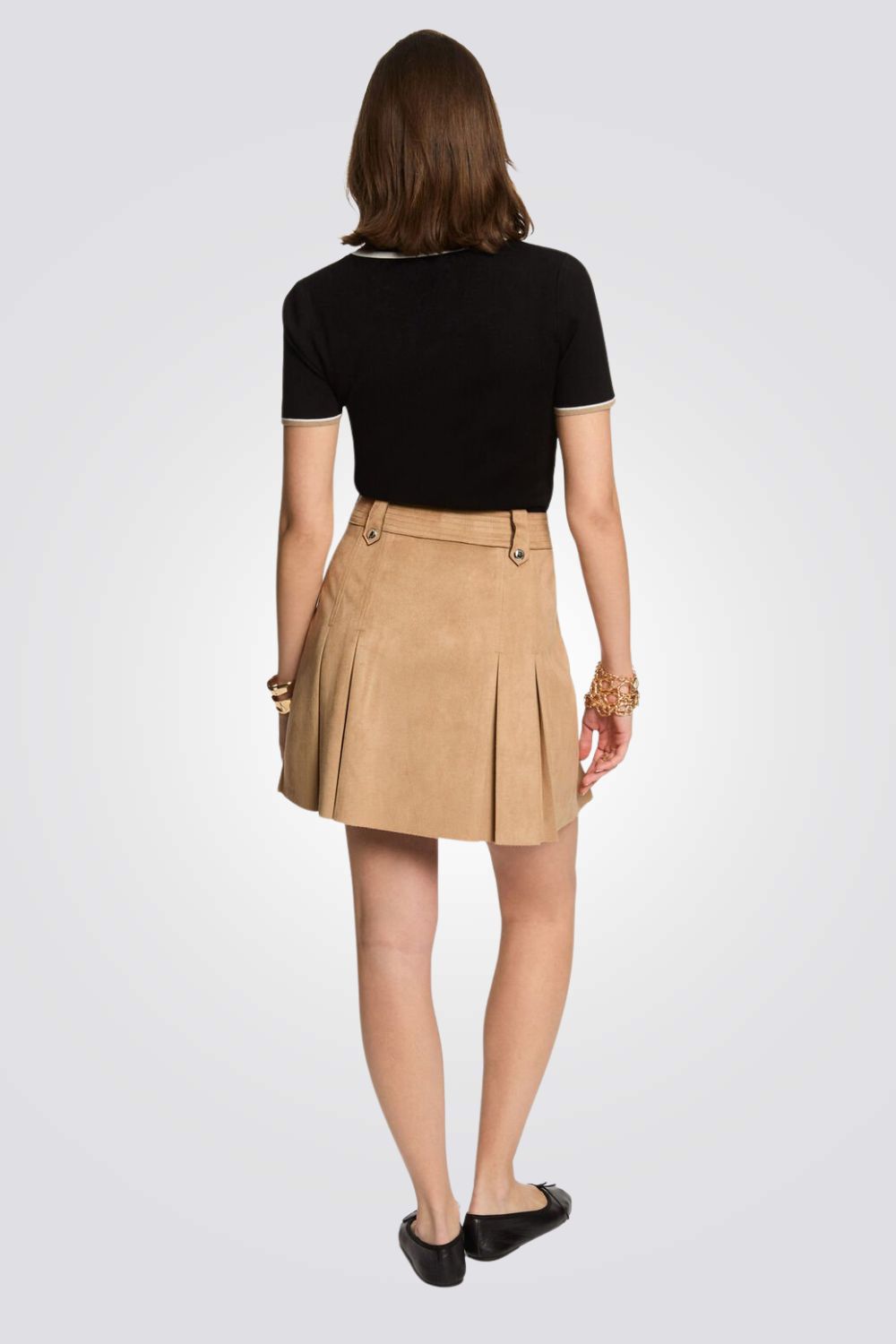 סוודר שרוולים קצרים עם כפתורים | מורגן 