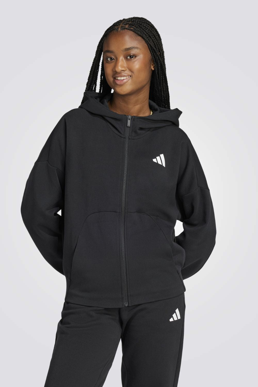 ג'קט עם קפוצ'ון לנשים בצבע שחור
