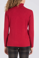 חולצת בייסיק ג'רסי צווארון גולף בצבע אדום
