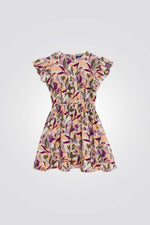 שמלה פרחונית קצרה לבנות 