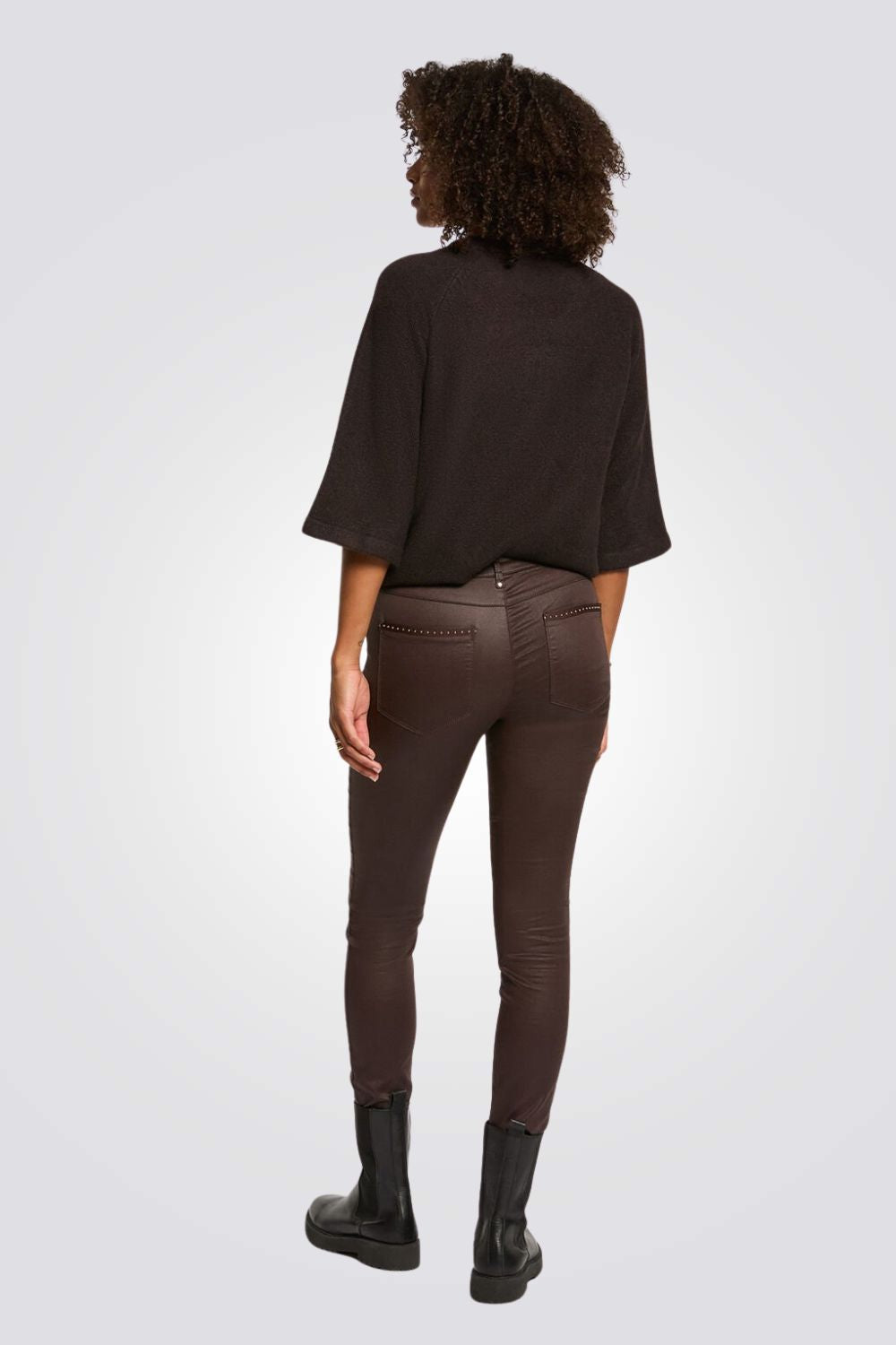 מכנסיים צמודים בגימור דמוי עור מחוספס | מורגן