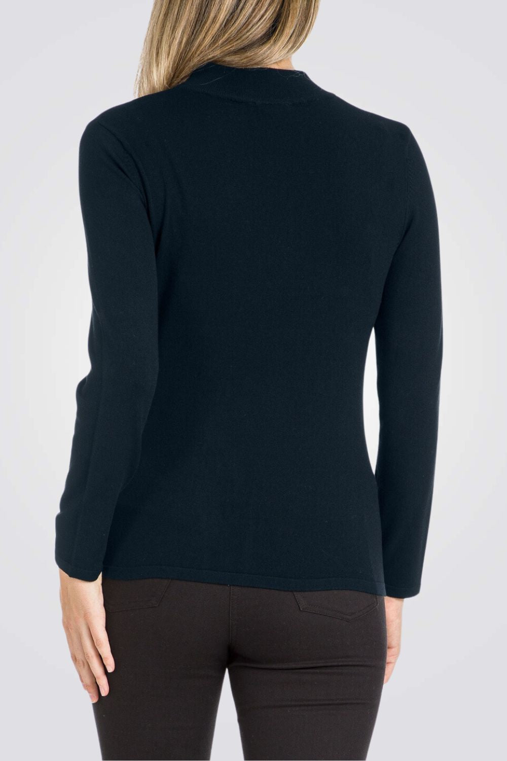 סריג בייסיק צווארון גבוה נייבי