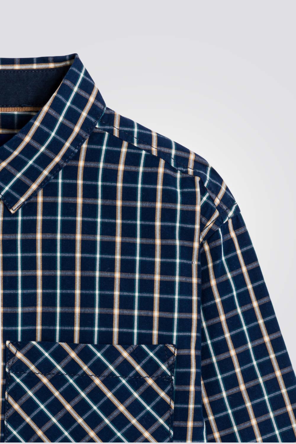 חולצה מכופתרת לילדים עם הדפס משבצות | אוקאיידי