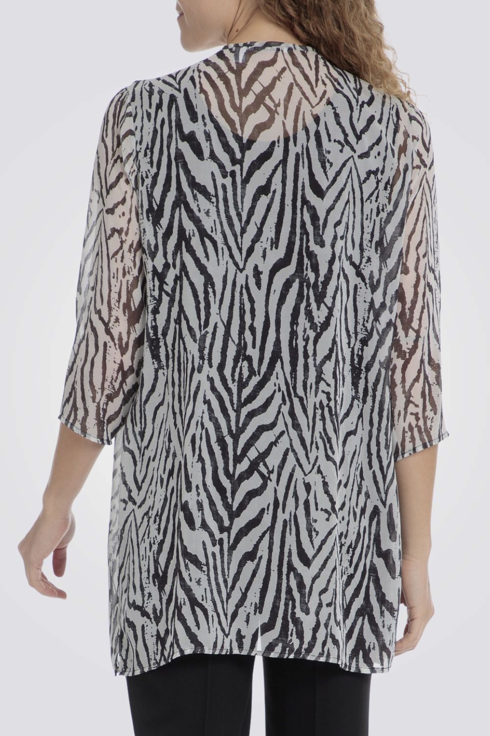 עליונית לנשים הדפס זברה עם שרשרת תואמת 