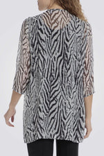 עליונית לנשים הדפס זברה עם שרשרת תואמת 