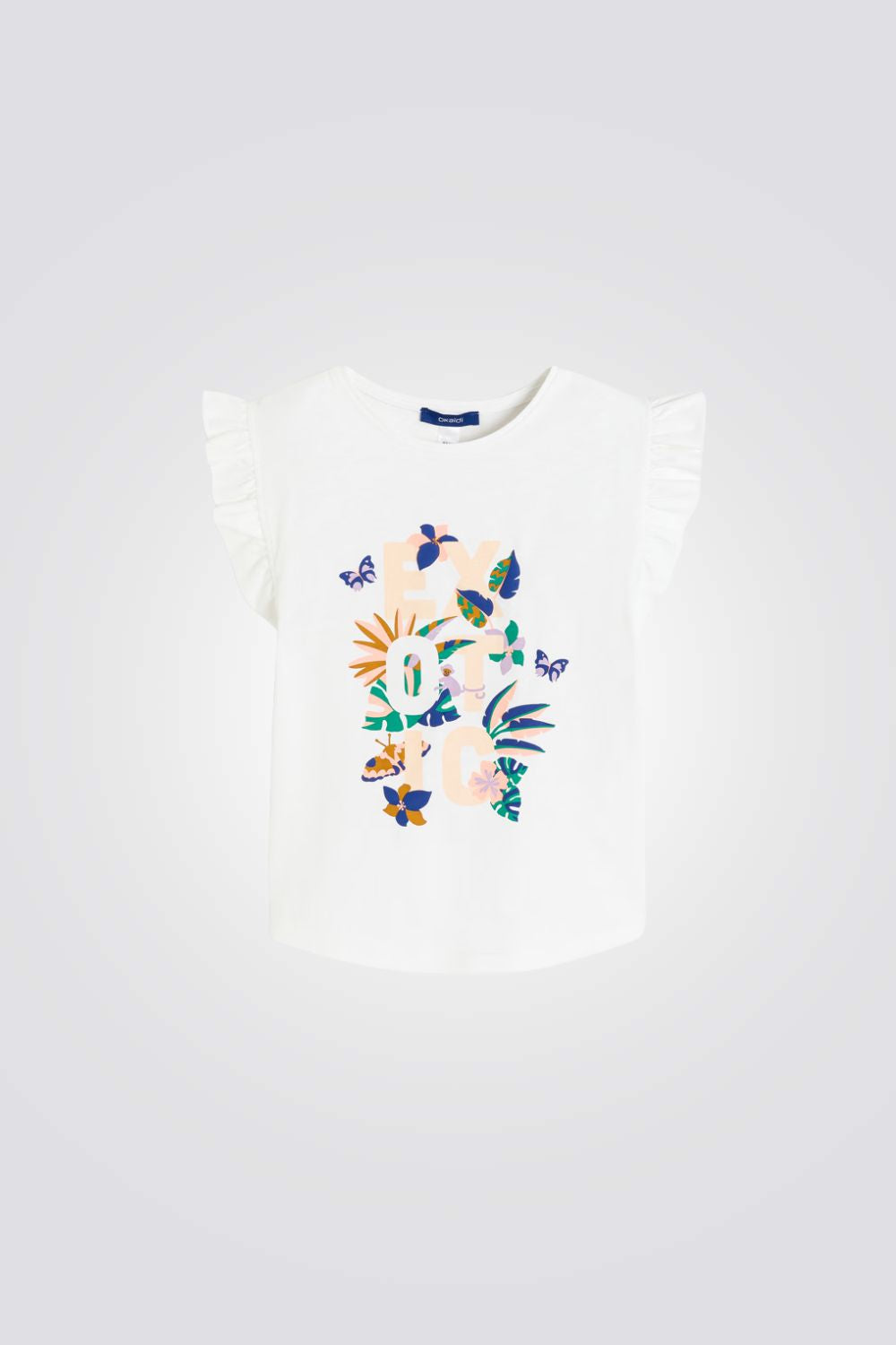 טישירט לילדות בצבע לבן עם הדפס