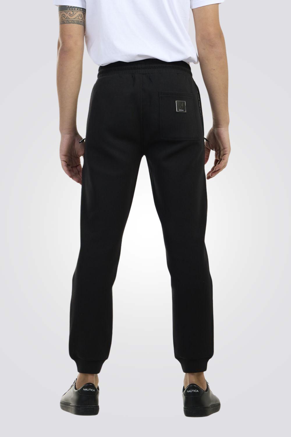 מכנסי טרנינג ספורטיביים בצבע שחור