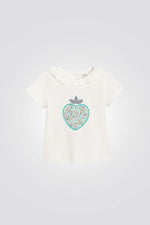 טישירט לתינוקות בצבע לבן עם הדפס