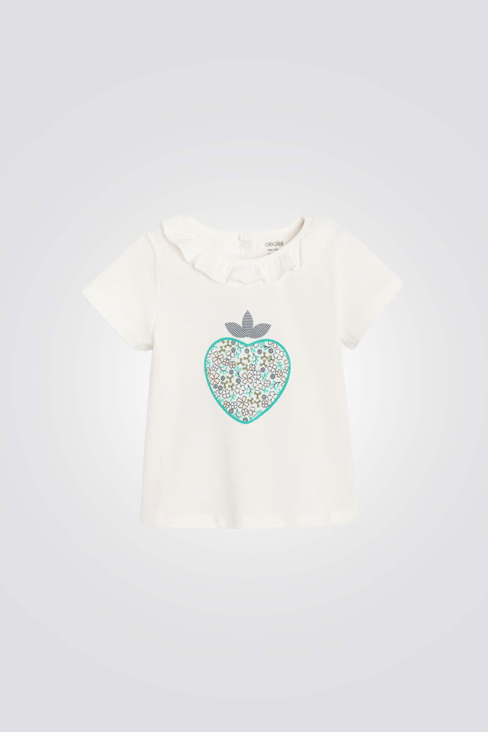 טישירט לתינוקות בצבע לבן עם הדפס