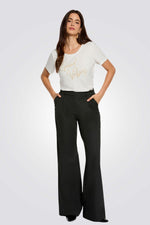 חולצת טישירט לנשים בצבע לבן עם הדפס | מורגן 
